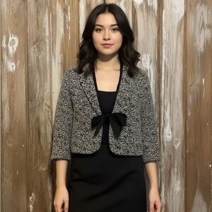 Women's Black and White Tweed Jacket
